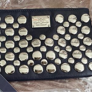 Rebecca Minkoff Navy Blue Wristlet with Silver Studs NWT